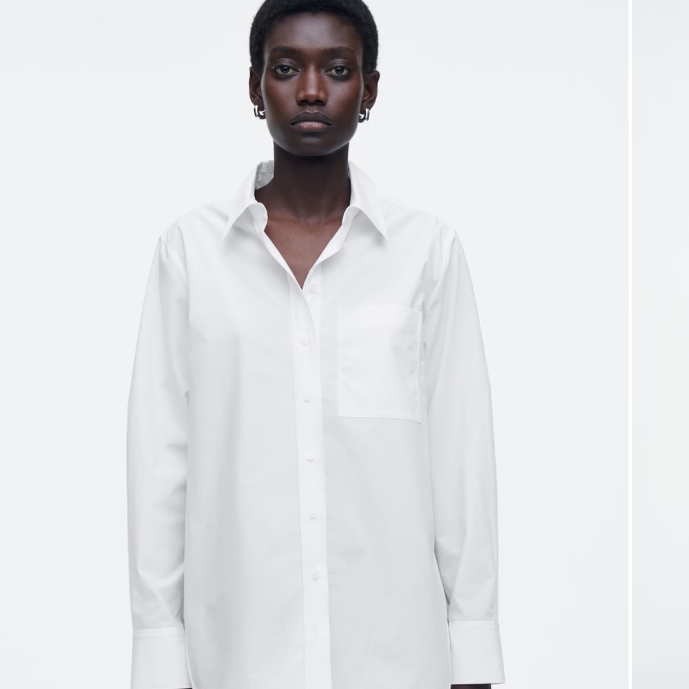 COS white cotton fitted shirt EUC size 40